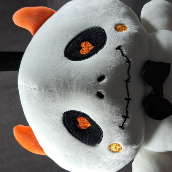 Miniso Life Horned Ghost Squishy White Orange Black Plush Toy VG 11" - Picture 4 of 6